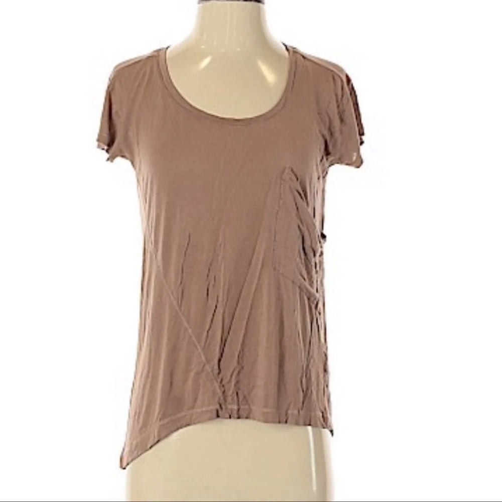 Gina Tricot Brown Taupe Tan High-low Slouch front pocket T-Shirt XS